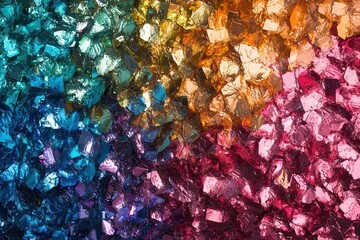 Poster - Holographic rainbow foil texture shimmering backdrop for contemporary design and artistic endeavors in vibrant style
