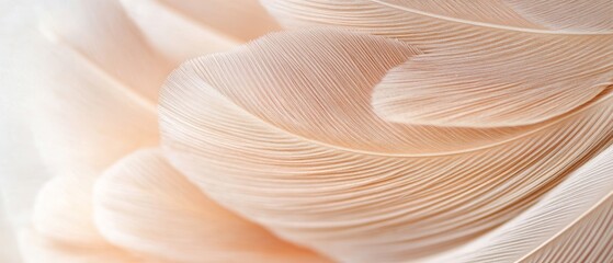 Poster - Soft, delicate feathers in gentle pastel hues provide a tranquil backdrop, ideal for nature-inspired themes and creative projects that evoke serenity