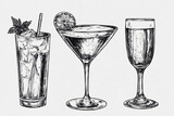 set of cocktails