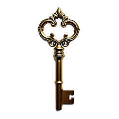 Aufkleber - old key isolated on white / no background png	