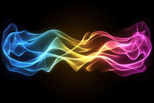 color smoke curve, glowing ripple, background