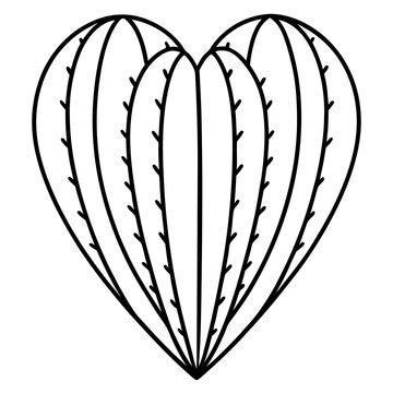Line Art Heart Cactus Design
