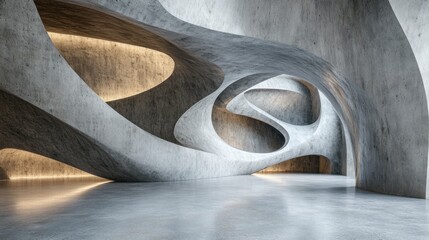 Aufkleber - Modern, abstract concrete interior design