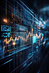 Poster - Explore the dynamic landscape of digital finance through this captivating visual representation, showcasing intricate data patterns and trends in a vibrant and modern aesthetic.
