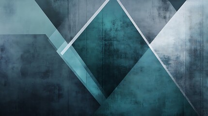 Aufkleber - Abstract Teal Grey Geometric Design with a Modern Art Composition for decoration artistic creative contemporary elegant stylish aesthetic minimalist concept.