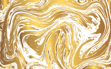 Poster - Abstract White and Gold marble background with marble texture design. Fluid, organic movement with smooth, paint-like lines with ink or acrylic flow. Luxurious golden swirl and wavy pattern