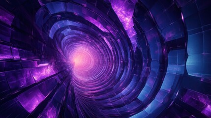 Aufkleber - Abstract tunnel of vibrant purple and blue