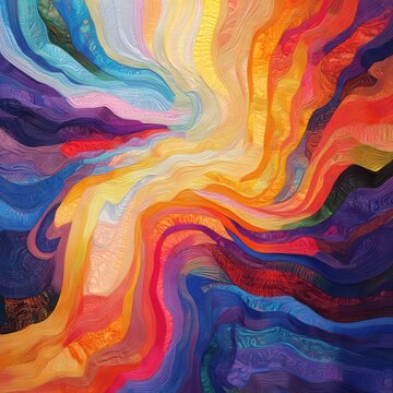Radiant ripple background with a pulling color thread effect