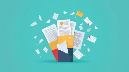 Poster - Overflowing envelope with documents and letters