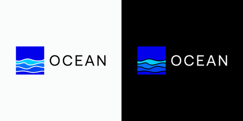 Poster - Ocean wave shape vector logo design with modern, simple, clean and abstract style. Icon for business, and personal branding.