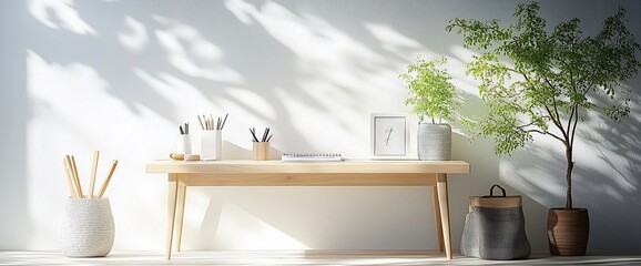 Poster - Minimalist, sun-drenched entryway