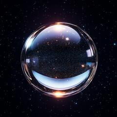Wall Mural - clear transparent glass bubble, futuristic, advanced science, oil sphere ball, moisture serum, molec