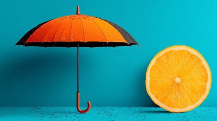 Poster - Orange Umbrella and Citrus Slice