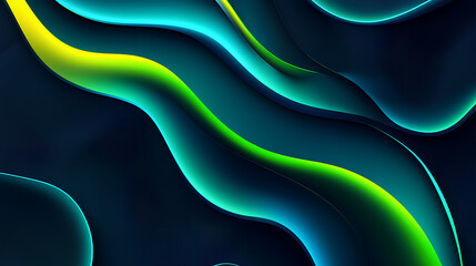 Poster - black dark blue green emerald petrol teal lime yellow white abstract background. color gradient ombr