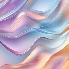 Fototapete - Abstract Waves of Color: A captivating visual of undulating waves in a spectrum of pastel hues, swirling together to create a seamless flow of color and texture.