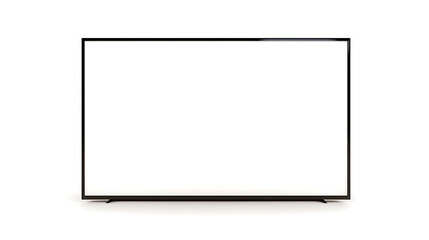 Blank LCD screen or modern TV isolated on white background, perfect for mockup, advertising, or presentation display use