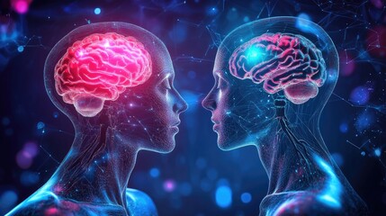 Poster - Human Brain Visualization with Abstract Neural Connections in Background