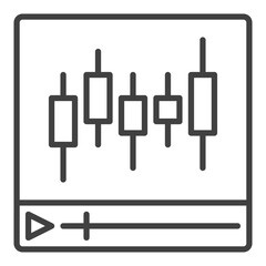 Poster - Cryptocurrency Trading Video Player vector Crypto Trading Course outline icon or design element