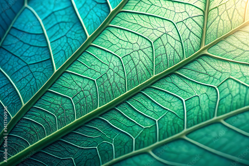 Macro Photography of Leaf Veins Detailed Green Nature Texture ...