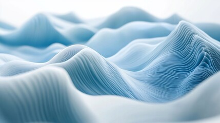 Aufkleber - Abstract light blue waves forming a minimalist scenic landscape
