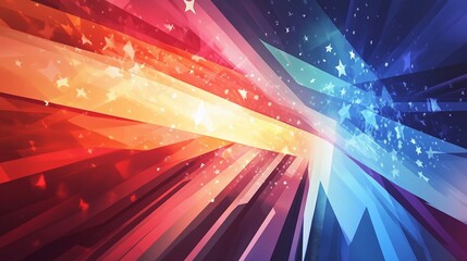 Aufkleber - Patriotic Celebration: Red, White, and Blue Stars Abstract Background Design