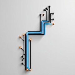 Aufkleber - Abstract Technological Design: Glowing Circuit Board on White Background - Modern Tech Concept