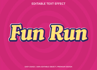 Poster - Fun run text effect template font style abstract logotype design for business brand and logo