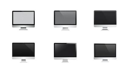 PNG empty modern laptop display with flat screen and black digital frame, high-tech PNG interface design for isolated device mockup, clean technology template in minimal vector layout on white.