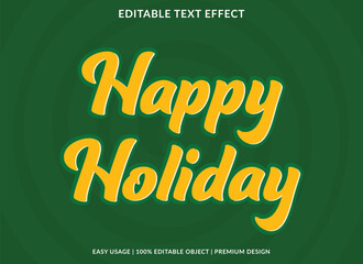 Poster - Happy holiday text effect template font style abstract logotype design for business brand and logo