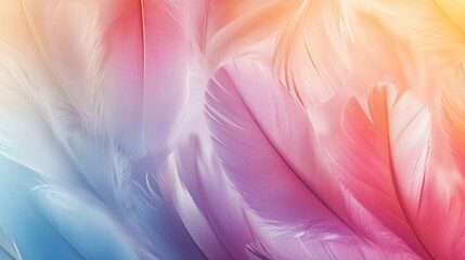 Poster - abstract background featuring delicate feather pattern with soft blended colors for elegant and sere