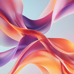 Fototapete - Abstract Flow of Colors: A mesmerizing display of dynamic, flowing fabric rendered in vibrant hues.