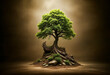 © Benedetto Riba - Lone Tree on Earthy Island with Exposed Roots under Dramatic Light.