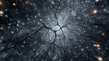 Wall Mural - neural galaxy with dark branching web