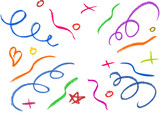 Confetti Explosion Crayon Chalk Drawing PNG Transparent