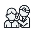 © Svetlana - Otolaryngologist examining child's ear icon, ear health concept