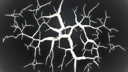 Poster - Cracked Surface with Glowing Light in Dark Background, Abstract Art Illustrating Breakage and Light Emission