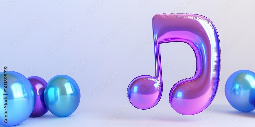 Music Notes Inflatables Whimsical 3D Rendered Inflatable Musical Notes in Blue and Purple ...