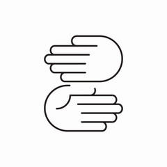 Poster - Helping hands support gesture icon vector sign