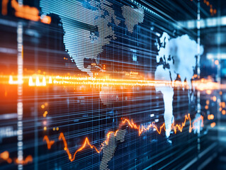 Poster - Data visualization of global markets business insights digital environment modern technology dynamic viewpoint