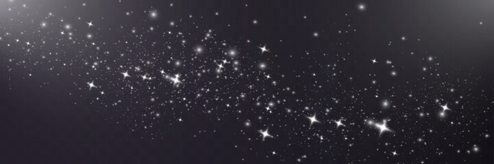 Wall Mural - bright glowing sparkles on a transparent background, resembling a starry or glittering effect.