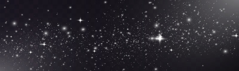 Wall Mural - bright glowing sparkles on a transparent background, resembling a starry or glittering effect.