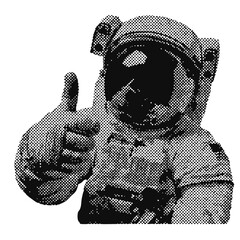 Wall Mural - astronaut spaceman halftone grunge vector design element