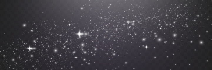 Wall Mural - bright glowing sparkles on a transparent background, resembling a starry or glittering effect