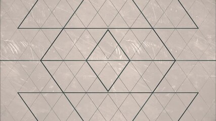 Fototapete - Abstract digital seamless loop animation in which dark gray lines create a dynamic pattern of diamonds that changes smoothly over time. Optical illusion effect. 3d rendering 4K