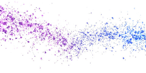 Wall Mural - Vibrant Purple And Blue Ink Splatters Abstract on white and  transparent background. PNG