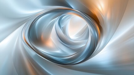Aufkleber - with abstract design a a white and gold wave flowing gracefully on of white background, creating a sense Elegant movement and fluidity
