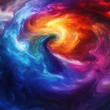 Chromatic swirl effect with a moving fog drop element