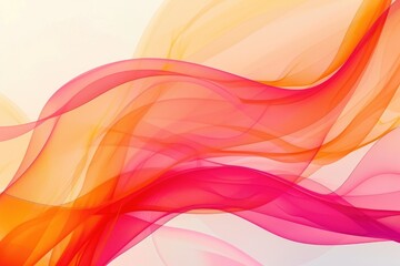 Poster - Flowing abstract pattern with pink and orange gradients. Digital artwork of red and orange cibrant color on fabric pattern floating and flowing with smooth texture. Soft wave design background. AIG51.