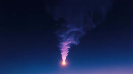 Wall Mural - meteor at dusk. twilight sky with a shooting star.