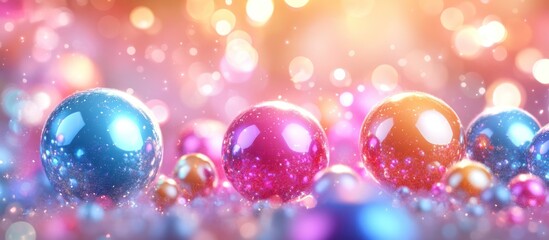 Festive shiny orbs bokeh background